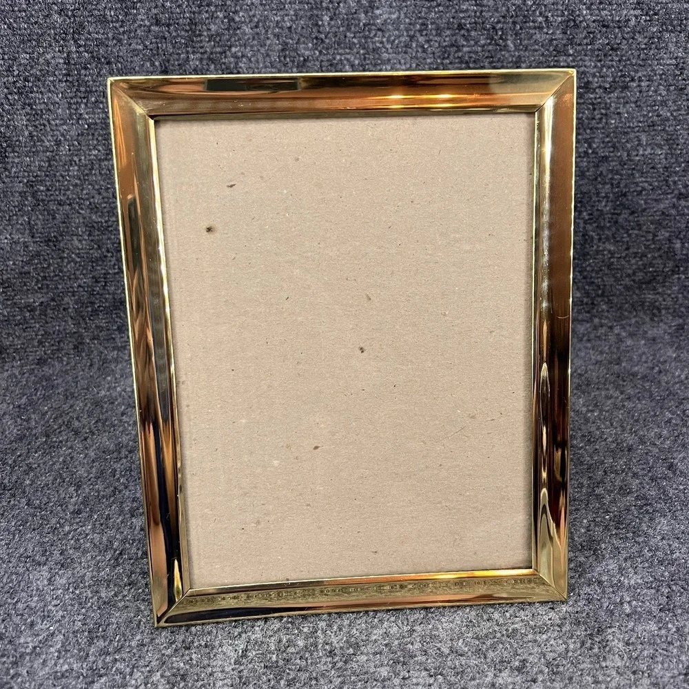 Vintage Brass Picture Frame 8 x 10 Freestanding or Hanging Made in Korea